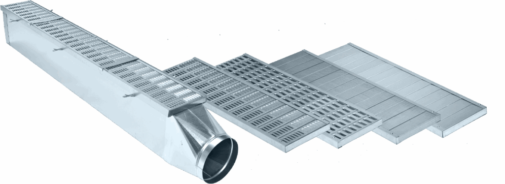 Caniveaux de ventilation et grilles céréales les mergers